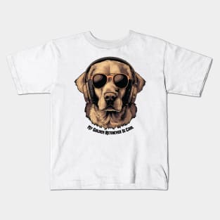 Cool Dogs - Sounds and Shade - Golden Retriever Kids T-Shirt